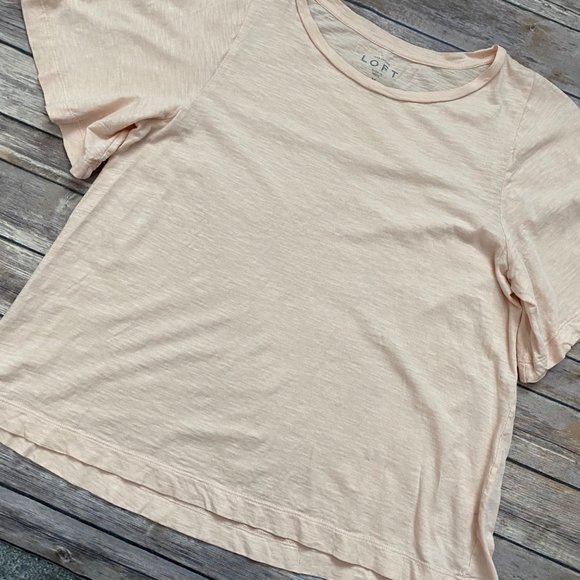 LOFT Light Pink Cotton Short Bell Sleeve Tee - Picture 6 of 12
